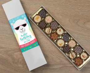 Personalised Luxury Chocolate box Happy Birthday Llama design