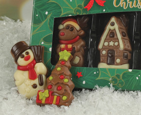 5528 Gift Box of 8 Milk Chocolate Christmas Figures