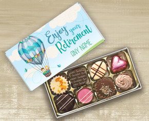 Personalised Box of 8 Luxury Belgian Chocolates for Retirement