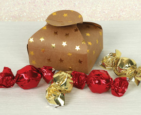 2153 Kraft Star Butterfly Box with 4 Assorted Chocolate Truffles