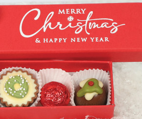 Red 6 choc collection with Merry Christmas Print Gift Box Red 6 choc collection with Merry Christmas Print Gift Box