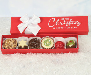 7121 Red 6 choc collection with Merry Christmas Print Gift Box 7121 Red 6 choc collection with Merry Christmas Print Gift Box