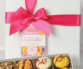 3942 Cupcake Style Chocolate Assortment. 16 Pieces with Ribbon & Gift Tag