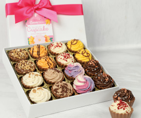 3942 Cupcake Style Chocolate Assortment. 16 Pieces with Ribbon & Gift Tag
