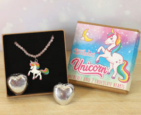 Unicorn Necklace - Metal Necklace with 2 Milk Chocolate Heats