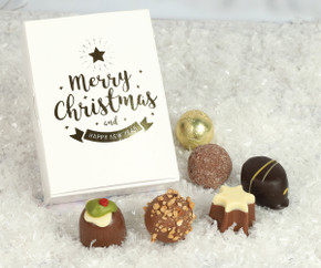 7339 Merry Christmas Gold Star 6 Chocolate Ballotin Box