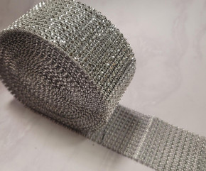 Silver diamante Ribbon 60mm wide