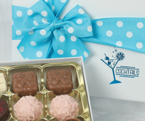 ocktail Collection with 12 Cocktail Flavoured Chocolates & Blue Ribbon ocktail Collection with 12 Cocktail Flavoured Chocolates & Blue Ribbon