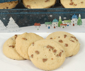 2342 Flying Santa Biscuit Tin. Stunning Embossed Tin With Chocolate Chip Biscuits