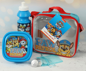 4955 Paw Patrol Lunch Box Bag with Drinks Bottle, Food Container and Chocolates