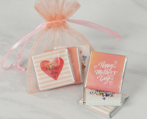 4956 Pink Sheer Bag with 3 Mother's Day Neapolitan Chocolates