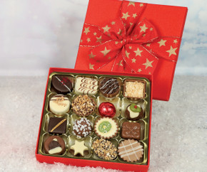 3958 Red Glitter Festive Chocolate Box with 16 Luxury Chocolates 3958 Red Glitter Festive Chocolate Box with 16 Luxury Chocolates