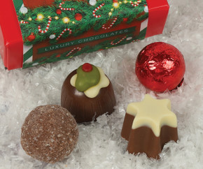 8771 Merry Christmas 4 Chocolate Box with Garland Wrapper 8771 Merry Christmas 4 Chocolate Box with Garland Wrapper