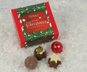 8771 Merry Christmas 4 Chocolate Box with Garland Wrapper 8771 Merry Christmas 4 Chocolate Box with Garland Wrapper