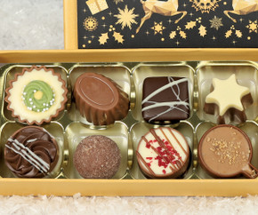Chocolate Box containing 8 chocolates with Reindeer Wrapper