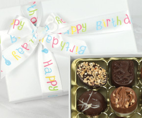12 Belgian Chocolate Gift Box with Happy Birthday Bow