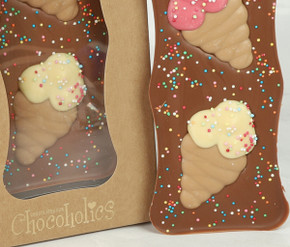 Chocolate Bar Topped with Ice Creams & Sprinkles