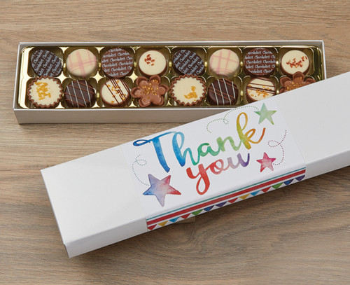 Luxury Belgian Chocolates inside a Thank You Stars Gift Box