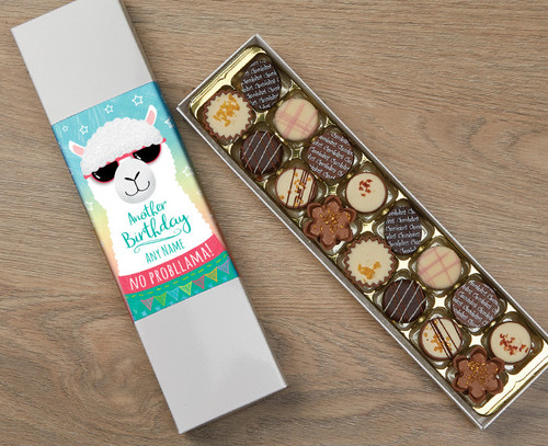 Personalised Llama Happy Birthday Chocolate Box With Cusomised Name Wrapper