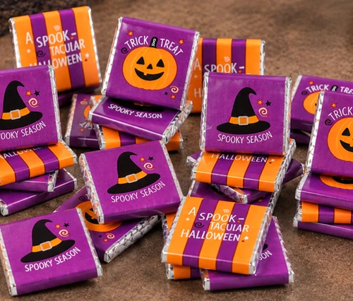 Large Bag of 100 Halloween Milk Chocolate Squares