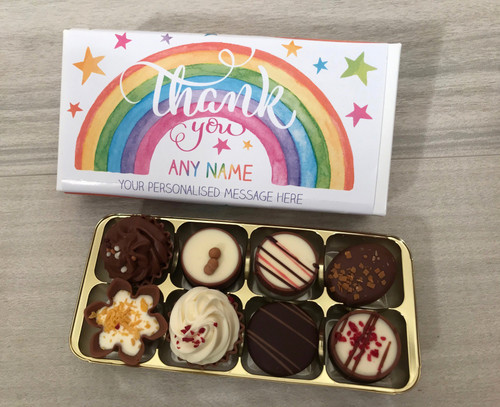 personalised thank you luxury chocolates rainbow