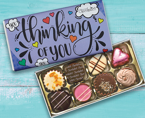 Thinking of You Luxury Chocolate Gift Box with Purple Wrapper