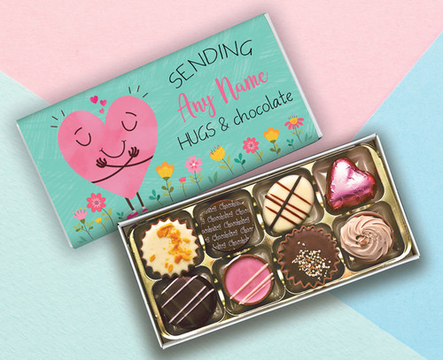 Personalised 'Sending You Hugs & Chocolates' Luxury Chocolate Box