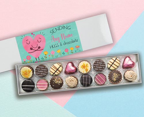 Personalised 'Sending You Hugs & Chocolates' Luxury Chocolate Box
