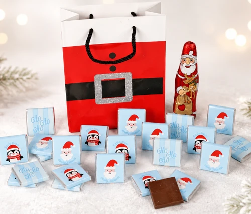 7197 Santa Belt Advent Countdown Pack. 24 Festive Milk Chocolates