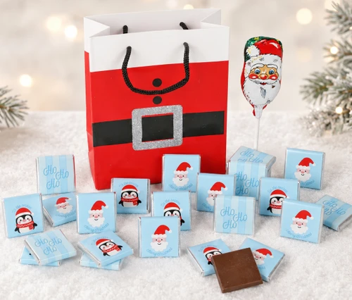 7197 Santa Belt Advent Countdown Pack. 24 Festive Milk Chocolates