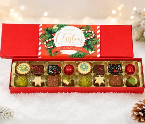1027 Merry Christmas 16 Choc with Garland Wrapper - Our Best Seller