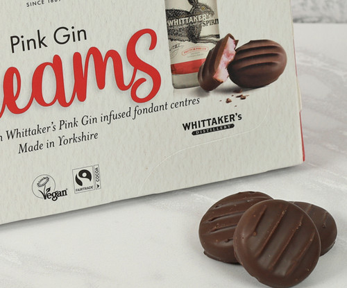 6209 Pink Gin Creams - Dark Chocolate Pink Gin Creams by Whitakers