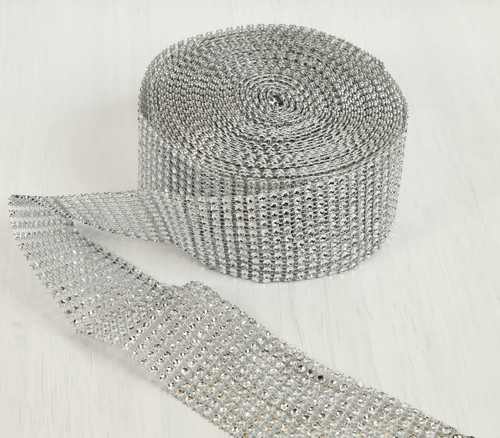 Silver diamante Ribbon 60mm wide
