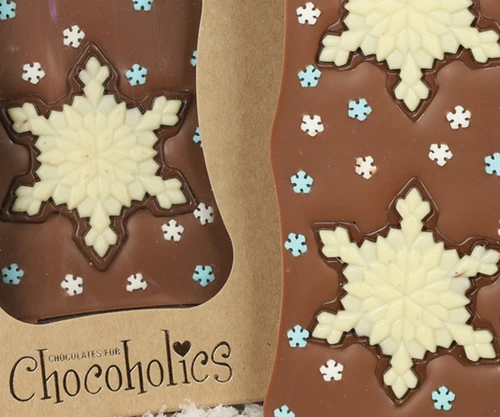 6008 Snowflake Milk Chocolate Bar - Hand Made With Love in Berkshire