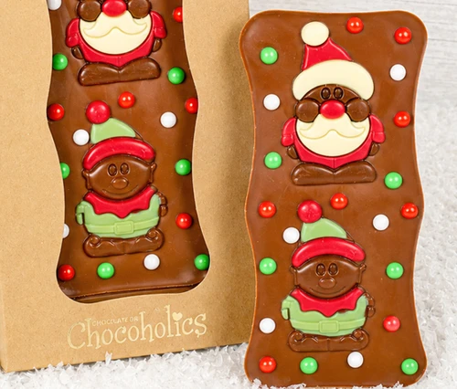 Chocolate Bar with Santa & Elf