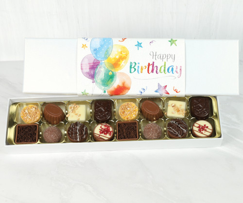 Luxury Belgian Chocolate Gift Box Happy Birthday Balloons