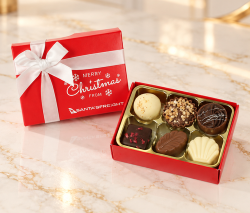 Corporate Gift Box with 6 Luxury Chocolates & Metallic Foil Print
