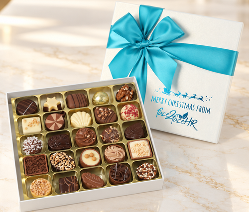 Corporate Gift Box with 25 Luxury Chocolates & Metallic Foil Print