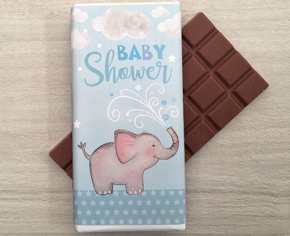 Baby Shower Blue 100g milk chocolate bar