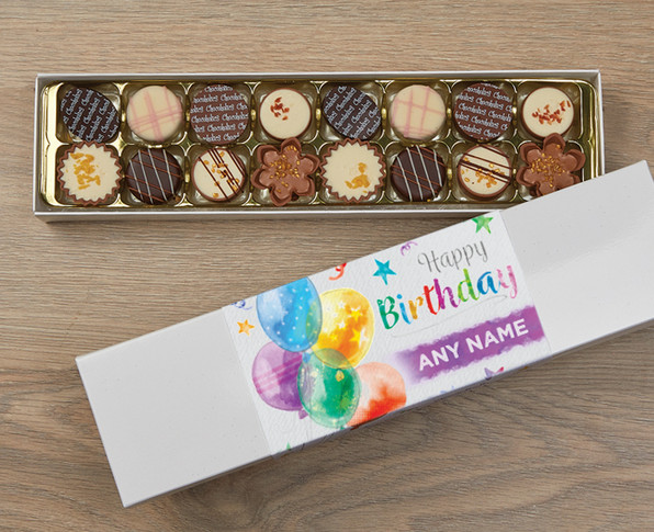 Personalised Luxury Chocolates  happy Birthday Balloons