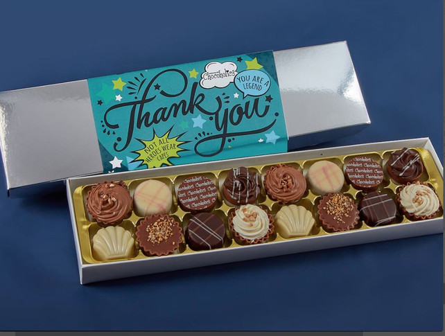 Luxury Chocolate Teal Gift Box To Say Thank You