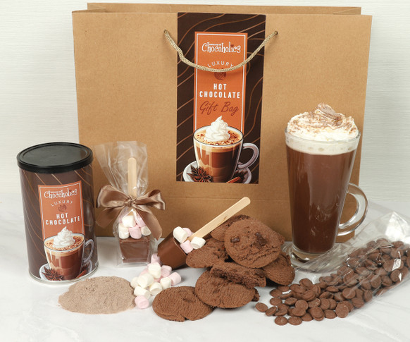 5017 Luxury Hot Chocolate Gift Bag - Biscuits and Hot Chocolate, Perfect!