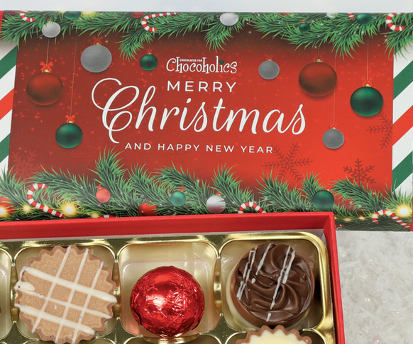 Merry Christmas 8 Chocolate Box with Garland Wrapper