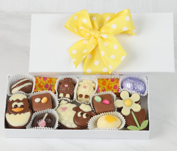 Luxury Belgian Easter Chocolates in Gift Box with Ribbon