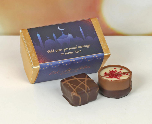 Personalised Eid 2 Luxury Chocolates with Eid Wrapper 5786