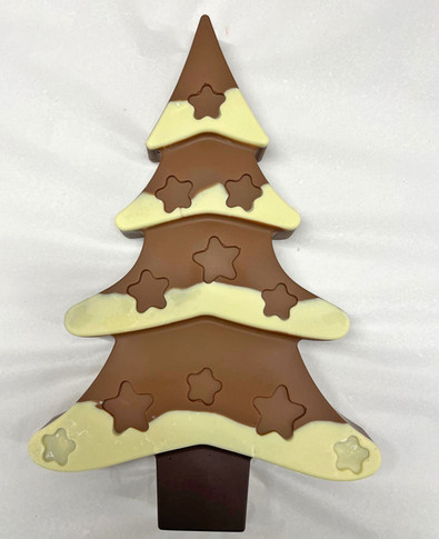 HUGE Solid Milk Chocolate Christmas Tree with White Chocolate Decoration 
