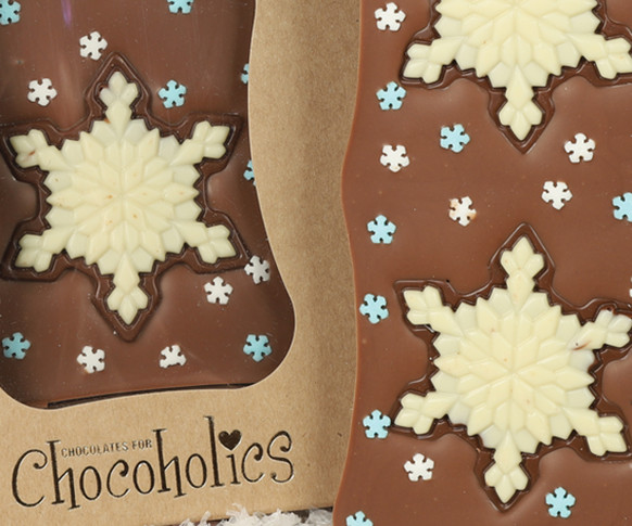 6008 Snowflake Milk Chocolate Bar - Hand Made With Love in Berkshire