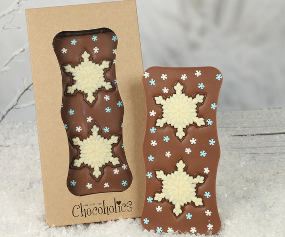 6008 Snowflake Milk Chocolate Bar - Hand Made With Love in Berkshire