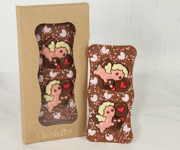 4130 Valentines Milk Chocolate Bar with Cute Cupid Character