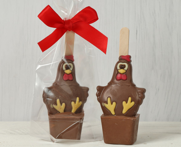 7128 Rooster Hot Chocolate Stirrer With Fun Milk Chocolate Chicken